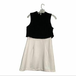 Lavish Alice two tone ivory black A-line mini Dress sz UK10 / US6